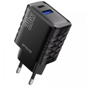 Зарядний пристрій Proove Speed Surge 20W USB+Type-C Black