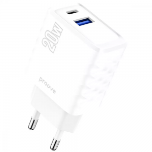 Зарядний пристрій Proove Speed Surge 20W USB+Type-C White
