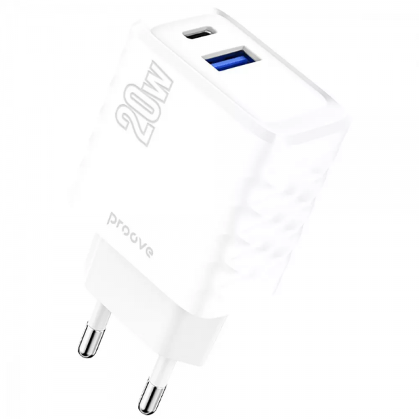 Зарядний пристрій Proove Speed Surge 20W USB+Type-C White