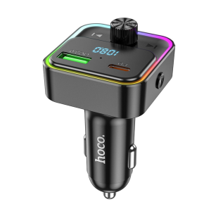 Автомобильный FM модулятор Hoco E81 PD30W+QC3.0 Type-C+USB Black