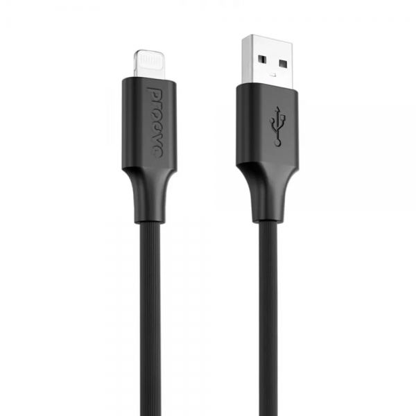 Кабель Proove Striped Silicone USB to Lightning 2.4A 1m Black