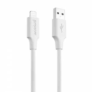Кабель Proove Striped Silicone USB to Lightning 2.4A 1m White