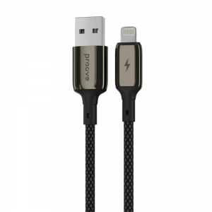 Кабель Proove Dense Metal USB to Lightning 2.4A 1m Black