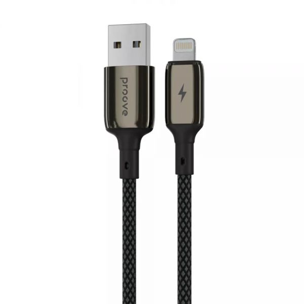 Кабель Proove Dense Metal USB to Lightning 2.4A 1m Black