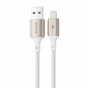 Кабель Proove Dense Metal USB to Lightning 2.4A 1m White
