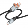 Кабель Hoco U128 2в1 USB/Type-C to Type-C 60W 3A 1.2м Black 192382