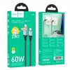 Кабель Hoco U128 2в1 USB/Type-C to Type-C 60W 3A 1.2м Black 192387