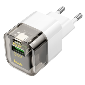Зарядний пристрій HOCO C131A Type-C+USB 30W Transparent/Black