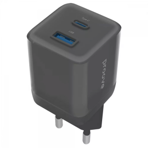 Зарядний пристрій Proove Pure GaN Plus 30W Type-C+USB Black