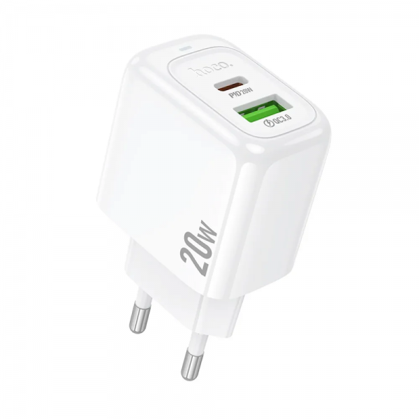 Зарядний пристрій HOCO CS54A Type-C+USB PD20W+QC3.0 White