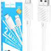 Кабель Hoco X88 USB to MicroUSB 2.4A 1m White 192557