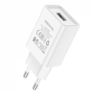 Зарядний пристрій Borofone BA68A 1USB 2.1A White