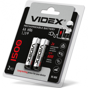 Батарейка акумуляторна Videx AA 1500mAh 1.2V 1шт