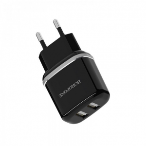 Зарядний пристрій Borofone BA25A 2USB 2.4A Black