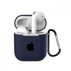 Чохол Silicone Case Logo для Apple Airpods 1/2 Midnight blue