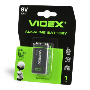 Батарейка лужна Videx 6LR61 крона 9V 1шт