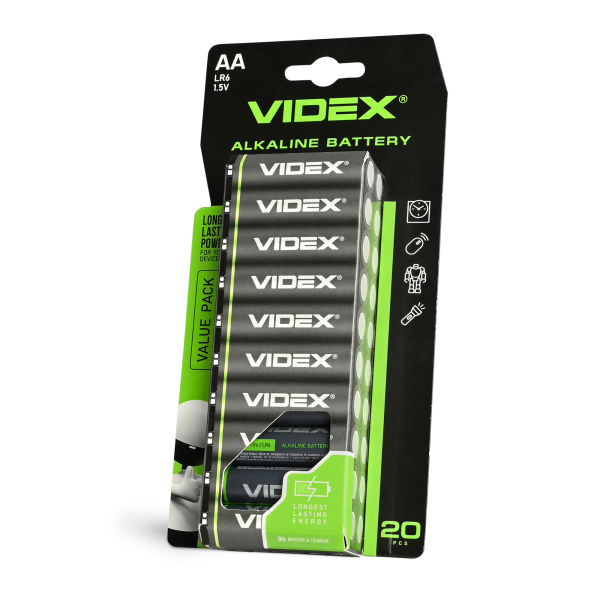 Батарейка лужна VIDEX LR06 АА 1.5V 1шт