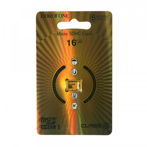 Карта пам’яті Borofone MicroSDHC Class 10 HC1 16GB Жовтий