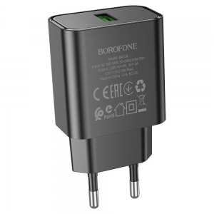 Зарядний пристрій Borofone BA72A QC3.0 1USB 18W Black