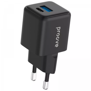 Зарядний пристрій Proove Pocket GaN Plus Type-C+USB 25W Black