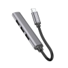 Адаптер HUB HOCO HB26 4в1 Type-C to USB3.0+3USB2.0 Metal Grey 193833