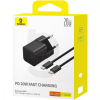 Зарядний пристрій Baseus GaN5 Mini Type-C 20W+кабель Type-C to Type-C 100W 1m Black 194226