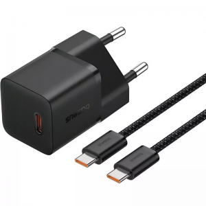 Зарядний пристрій Baseus GaN5 Mini Type-C 20W+кабель Type-C to Type-C 100W 1m Black