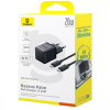 Зарядний пристрій Baseus Palm Type-C 20W+кабель Type-C to Type-C 60W 1m Black 194235