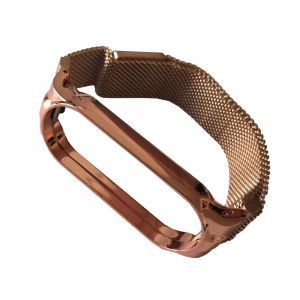 Ремінець Milanese Loop для Xiaomi Mi Band 3/4/5/6 Beige gold