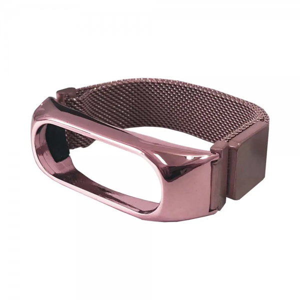 Ремінець Milanese Loop для Xiaomi Mi Band 3/4/5/6 Pink gold