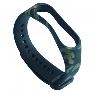 Ремінець Silicone Camouflage для Xiaomi Mi Band 5/6/7 Black/Green