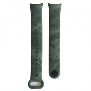 Ремінець Silicone Camouflage для Xiaomi Mi Band 8/9 PIXEL Black/Grey