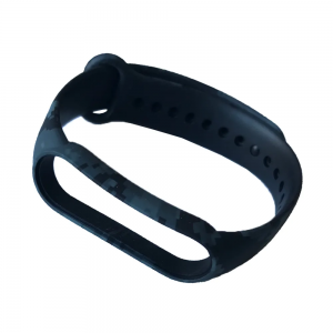 Ремінець Silicone Camouflage для Xiaomi Mi Band 5/6/7 PIXEL Black/Grey