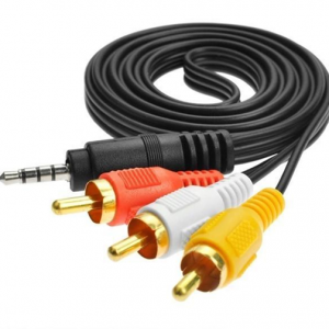 Кабель AUX Stez 3.5 to 3RCA 1.5м Black