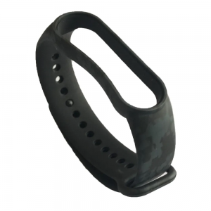 Ремінець Silicone Camouflage для Xiaomi Mi Band 3/4 Black/Dark grey