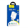 Зарядний пристрій HOCO C105A USB+Type-C PD20W+QC3.0+кабель Type-C to Lightning White 193942