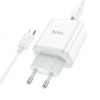 Зарядний пристрій HOCO C105A USB+Type-C PD20W+QC3.0+кабель Type-C to Type-C White 193949