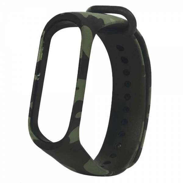 Ремінець Silicone Camouflage для Xiaomi Mi Band 3/4 Black green 1