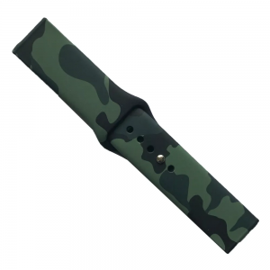 Ремінець Silicone Camouflage для Xiaomi Amazfit / Samsung 20 mm Black green 1