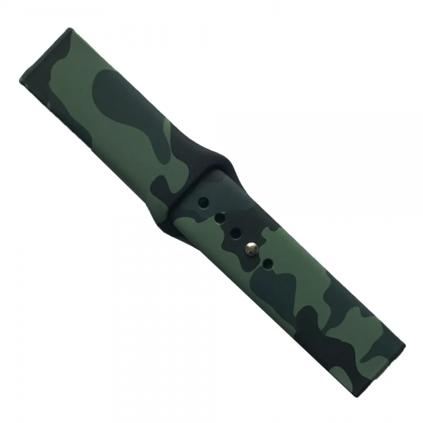 Ремінець Silicone Camouflage для Xiaomi Amazfit / Samsung 20 mm Black green 1