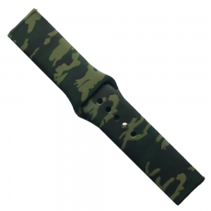 Ремінець Silicone Camouflage для Xiaomi Amazfit / Samsung 20 mm Black green 2