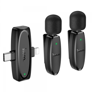 Петлічний мікрофон HOCO L15 Lightning/Type-C Black