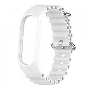 Ремінець Ocean band для Xiaomi Mi Band 3/4/5/6/7 White