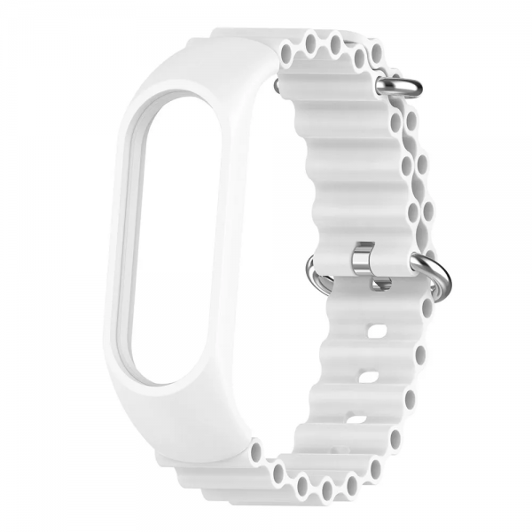 Ремінець Ocean band для Xiaomi Mi Band 3/4/5/6/7 White