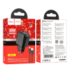 Зарядний пристрій Hoco CS21A QC3.0 1USB+кабель USB to Type-C 1m Black 194114