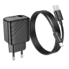 Зарядний пристрій Hoco CS21A QC3.0 1USB+кабель USB to Type-C 1m Black 194115
