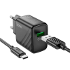 Зарядний пристрій Hoco CS21A QC3.0 1USB+кабель USB to Type-C 1m Black 194116