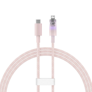 Кабель Baseus Explorer Temperature Control Type-C to Lightning 20W 1m Pink