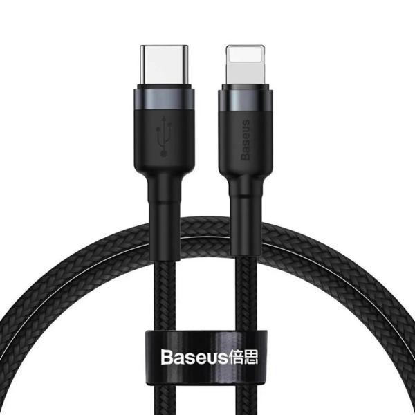 Кабель Baseus Cafule Type-C to Lightning PD 20W 1m Gray/Black