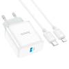 Зарядний пристрій Hoco C104A 1Type-C+кабель Type-C to Lightning 1m 20W White 195992